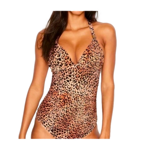 Victoria’s Secret Animal Print Halter One-Piece Swimsuit size S